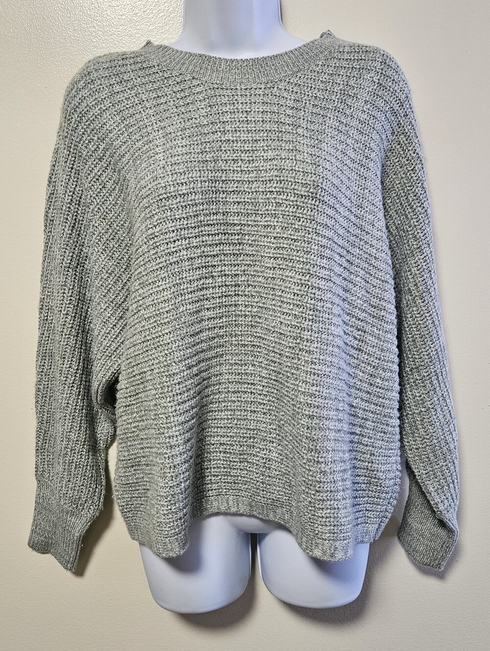 Pink Rose Knit Sweater Ribbed Spackled Pull Over Fall Winter Cozy Women Medium